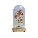 Copac in cupola de sticla cu lumina multicolora cristal natural carneol 13cm, Stonemania Bijou