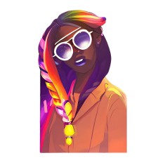 Sticker decorativ, Woman, Portocaliu, 90 cm, 8352ST foto