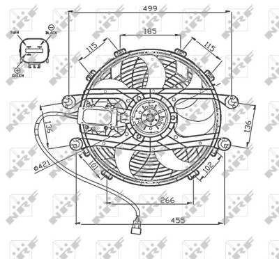 NRF 47747 Ventilator, radiator foto
