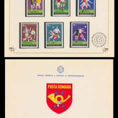 1974 Romania, CM de Fotbal - Munchen, carnet FDC de protocol LP 851
