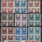 ROMANIA 1952 LP 317 STEMA R.P.R. SUPRATIPAR UZUALE BLOCURI DE 4 TIMBRE MNH