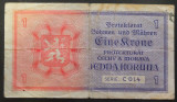 Cumpara ieftin Bancnota istorica 1 COROANA - PROTECTORAT BOHEMIA- MORAVIA, anul 1940 *cod 201