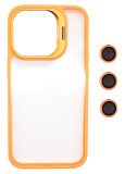 Husa Protectie din Policarbonat cu stativ si protectie camere, pentru iPhone 11 Pro Max, Portocaliu