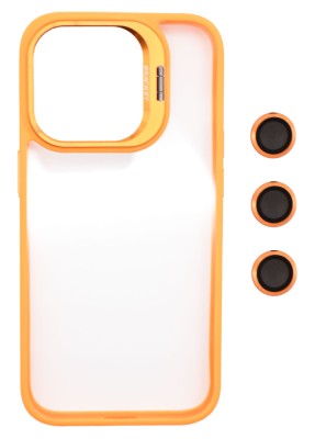 Husa Protectie din Policarbonat cu stativ si protectie camere, pentru iPhone 11 Pro, Portocaliu foto