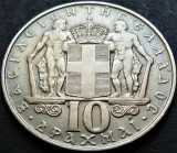 Moneda 10 DRAHME - GRECIA, anul 1968 *cod 428 B