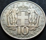 Moneda 10 DRAHME - GRECIA, anul 1968 *cod 428 B, Europa