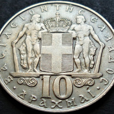 Moneda 10 DRAHME - GRECIA, anul 1968 *cod 428 B