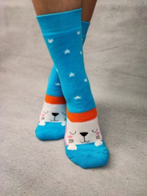 STK451-4 Sosete medii din bumbac ultrasox multicolore foto