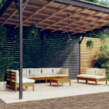 VidaXL Set mobilier de grădină cu perne, 9 piese, lemn masiv de pin