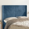 VidaXL Tăblie pat cu urechi albastru &icirc;nchis 147x16x118/128 cm catifea 3119352