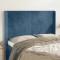 vidaXL Tăblie pat cu urechi albastru &icirc;nchis 147x16x118/128 cm catifea 3119352