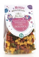 Paste unicorni tricolore cu porumb, sfecla, spanac si quinoa bio 250g Pasta Natura