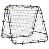 HOMCOM Poartă de Fotbal, ajustabilă, pliabilă, cadru metalic, 100 x 95 cm, Negru | Aosom Romania