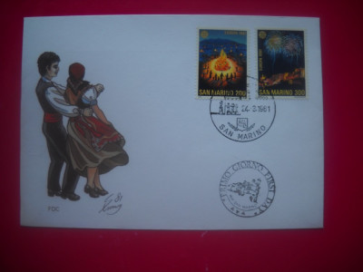 HOPCT PLIC S FDC 1048 SAN MARINO -1981-EUROPA CEPT-DANSATORI/COSTUME POPULARE foto