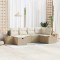 vidaXL Set de canapele pentru grădină cu pernă 6 pcs Bej Rattan poli 3359633