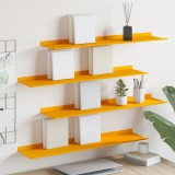 vidaXL Raft de perete cu raft 4 pcs Galben muștar 80 x 18 x 2,5 cm 8004039