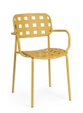 Set 4 scaune gradina otel ocru Clover 52x40x80h