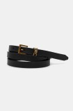 Kurt Geiger London curea de piele SHOREDITCH femei, culoarea negru, 3653900109