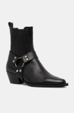 Answear.LAB ghete chelsea de piele culoarea negru, cu toc drept, izolare usoara