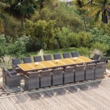 vidaXL Set mobilier de grădină cu perne, 19 piese, gri, poliratan
