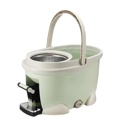 Set galeata cu pedala si mop rotativ 360&amp;Acirc;&amp;deg;, flippy, cu actiune centrifuga x4, pentru uz casnic, maner din otel inoxidabil telescopic, 2 capte din bumb foto