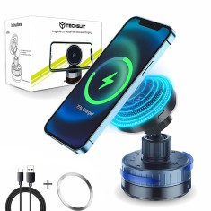 Suport auto MagSafe cu incarcare wireless pentru telefon 15W Techsuit HOLD253 foto