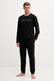 Emporio Armani Underwear pijama culoarea negru, cu imprimeu, EM000616 AF14978