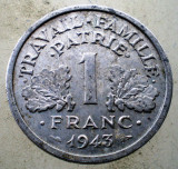 1.171 FRANTA VICHY WWII 1 FRANC 1943, Europa, Aluminiu