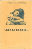 (autograf) Ceea ce se stie... - Nicolae G. Mateescu