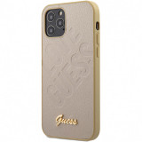 Husa Piele Guess Iridescent Love pentru Apple iPhone 12 mini, Aurie GUHCP12SPUILGLG