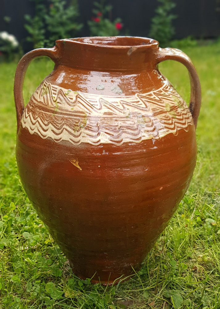 Vand vas mare din ceramica, oala de lut | Okazii.ro