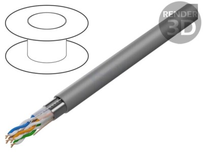 Cablu LANBERG F/UTP CCA PVC gri 100m pentru transmitere date 100Mbps foto