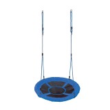 Leagan Cuib Copii Mirpol, Diametru 95 cm, Capacitate 150 kg, PP Negru/Albastru, Sigur, Rezistent Exterior