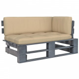 vidaXL Canapea de colț din paleți de grădină gri lemn pin impregnat 3066556