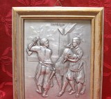 TABLOU / APLICA ZINC IN RAMA LEMN DECOR MACELAR 21.5 CM