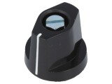 Buton rotativ cu indicator și flanșă, plastic, &Oslash; ax 6 mm