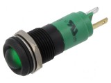 Lampă LED verde 12VDC 12VAC &Oslash;14mm pentru control
