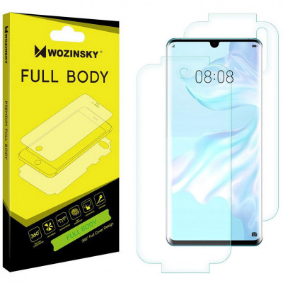 Folie Protectie Ecran WZK pentru Huawei P30 Pro, Plastic, Full Cover, Self-Repair 360, Transparenta foto