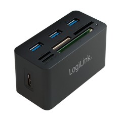 HUB extern LOGILINK, porturi USB: USB 3.0 x 3, conectare prin USB 3.0, alte porturi: SD, MicroSD, M2, MS Duo/Pro, CF, negru, &quot;CR0042&quot; (timbru verde 0.