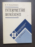 INTERPRETARI ROMANESTI - P.P. PANAITESCU - CARTONATA