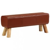 Bancă Bok gimnastică maro 110cm piele naturală/lemn masiv mango
