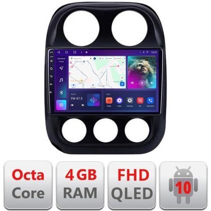 Navigatie Jeep Compass 2010-2016 B-2500 Android Ecran QLED octa core 4+64 carplay android auto KIT-2500+EDT-E310V3 CarStore Technology