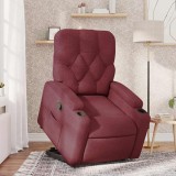 vidaXL Fotoliu rabatabil cu ridicare, roșu vin, material textil