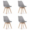 Set 4 scaune bucatarie/living, Artool, Mark, PP, lemn, gri, 49x42x82 cm, Leobert