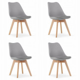 Cumpara ieftin Set 4 scaune bucatarie/living, Artool, Mark, PP, lemn, gri, 49x42x82 cm