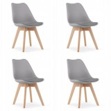 Cumpara ieftin Set 4 scaune bucatarie/living, Artool, Mark, PP, lemn, gri, 49x42x82 cm