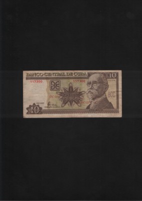 Rar! Cuba 10 pesos 2000 seria117300 an/semnatura rare foto