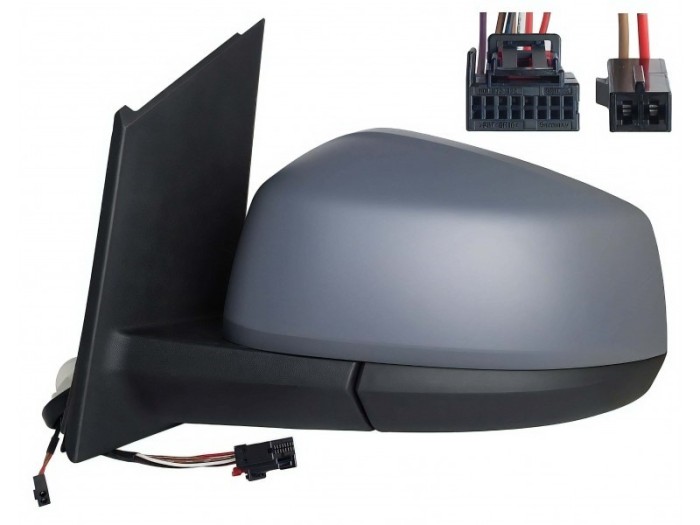 Oglinda exterioara Volkswagen Caddy, 11.2020-, montare stanga, reglaj electric; carcasa grunduita; incalzit; sticla convexa; geam cromat; rabatabil;