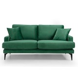 Cumpara ieftin Canapea 2 locuri Fortune catifea verde - negru 175x90x88cm