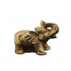 Statueta feng shui elefant din rasina aurie model 5 - 7cm